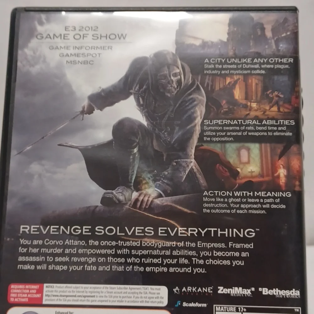 3/$12 Dishonored PC Game